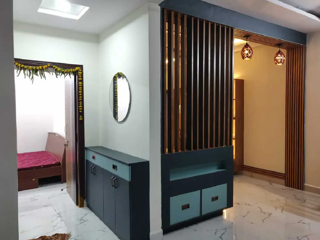 Foyer Wood Slat Partition